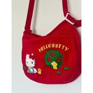 Hello Kitty Embroidered Corduroy Velvet Mini Purse Crossbody Bag